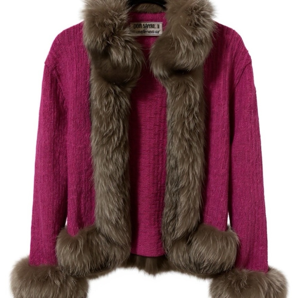 Elegant Pink Jacket with Faux Fur Trim